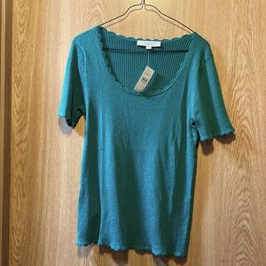 Loft green sweater top size M